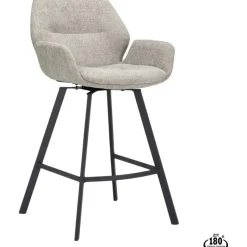 Barstoel Lizz 65cm stof Taupe^Trendhopper Hot
