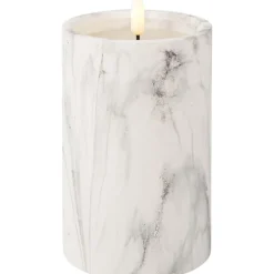 Ledkaars Marble wit 16,5cm hoog^Trendhopper Sale