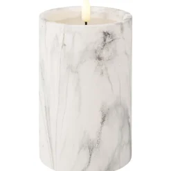 Ledkaars Marble wit 16,5cm hoog^Trendhopper Sale