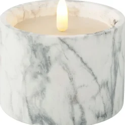 Ledkaars Marble wit 8,5cm hoog^Trendhopper Clearance