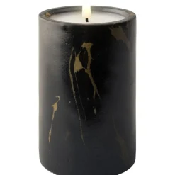 Ledkaars Marble zwart 16,5cm hoog^Trendhopper Clearance