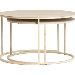 Salontafel Sadar Set van 2 Zand 65X38+75X42 Cm^Trendhopper