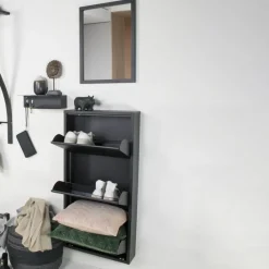 Schoenenkast Bobbie 3 laden zwart (6 paar schoenen)^Trendhopper Discount