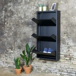 Schoenenkast Bobbie 3 laden zwart (6 paar schoenen)^Trendhopper Discount