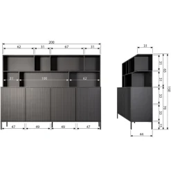 Wandkast Gravure New Essen Espresso^Trendhopper Sale